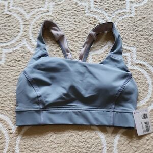 Lululemon Power Through Bra In Gray/Blue NWT